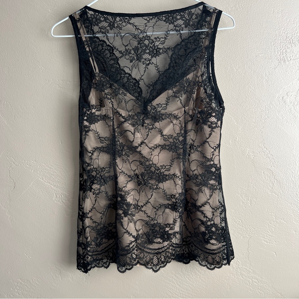 Loft Layered Elegant Black Lace Sleeveless Top - Picture 6 of 6